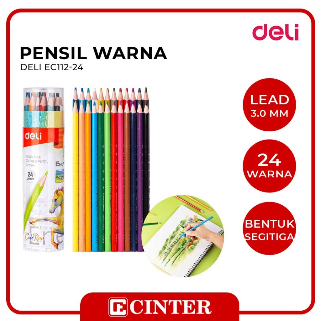 

DELI - PENSIL WARNA / PEWARNA / PENSIL KAYU WARNA PENSIL EC112 WARNA PANJANG
