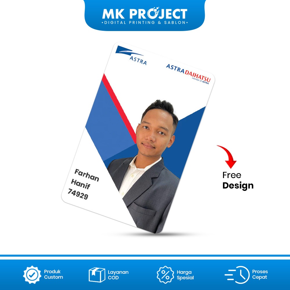 

ID CARD PVC TEBAL CUSTOM TANPA MINIMAL ORDER 2 SISI BOLAK BALIK / CETAK NAME TAG KARTU PELAJAR