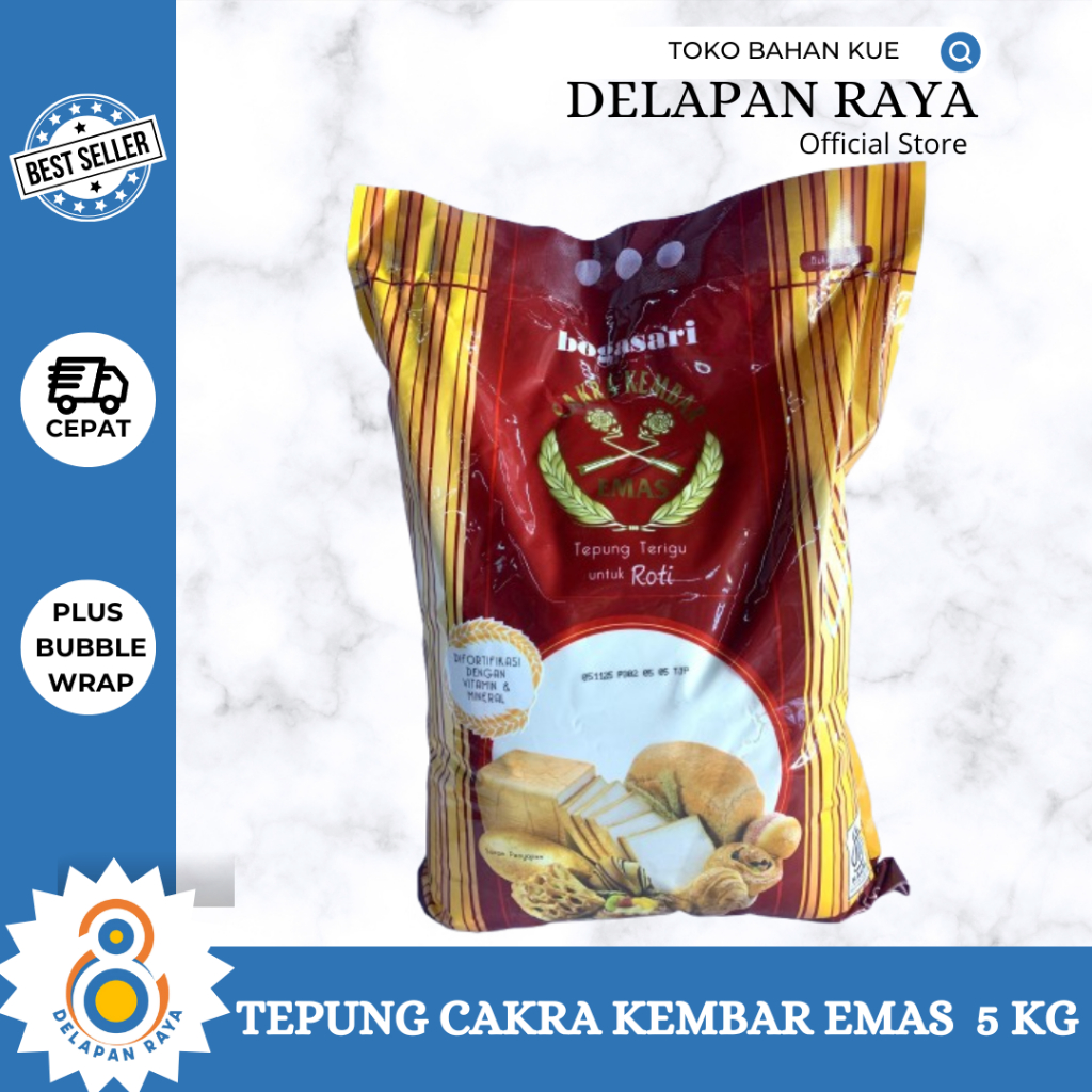 

TEPUNG CAKRA KEMBAR EMAS 5KG -8Raya