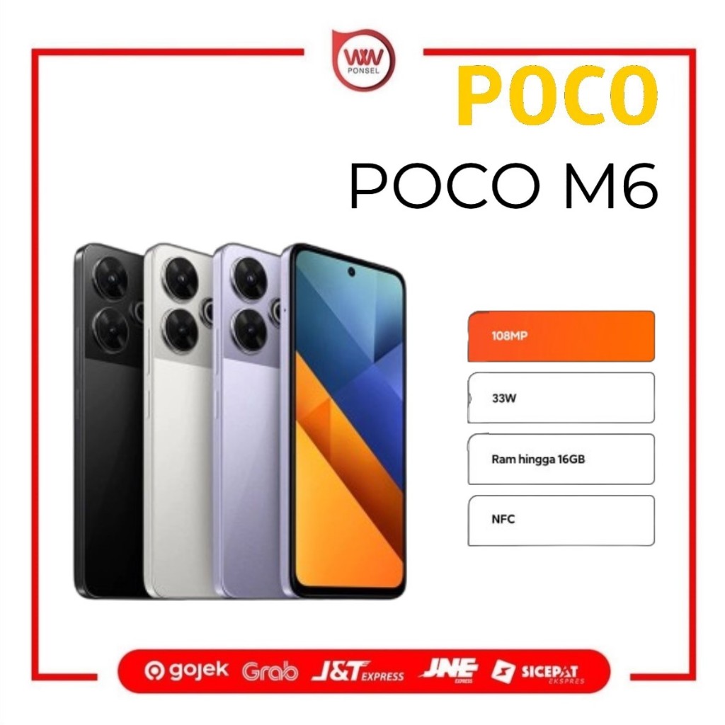 Hp Poco M6 Ram 8GB Internal 256GB Garansi Resmi