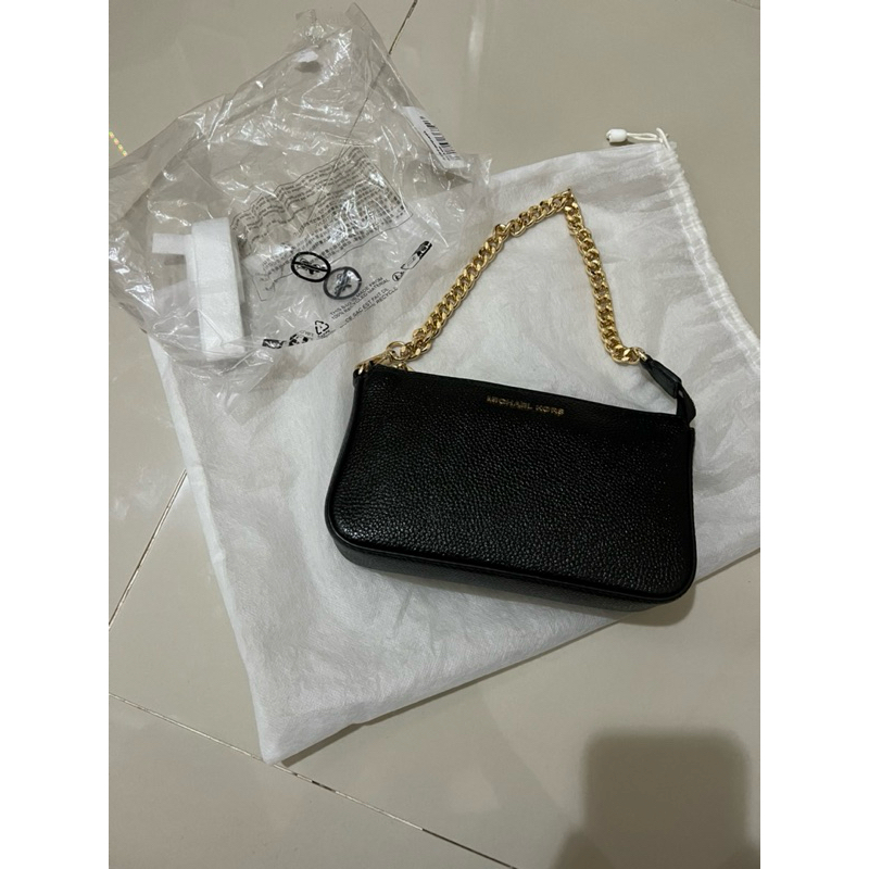 Michael Kors shoulder bag chain | Mk rantai tas ketek hitam kulit asli