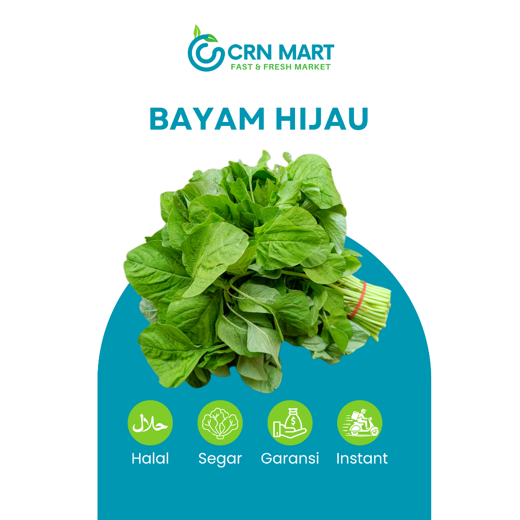 

CRN MART - Sayur Bayam Hijau Segar/Sayuran Segar/Bayam Hijau Fresh 1 Ikat