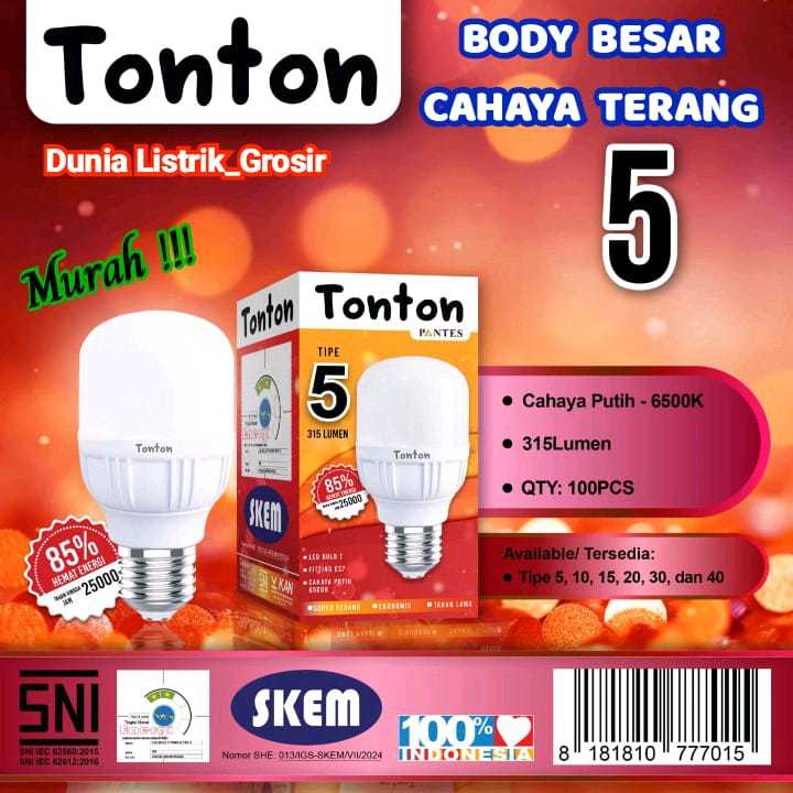 Lampu Led Tabung TONTON 5watt Led Murah Led Terang Capsule Lampu, Grosir Murah