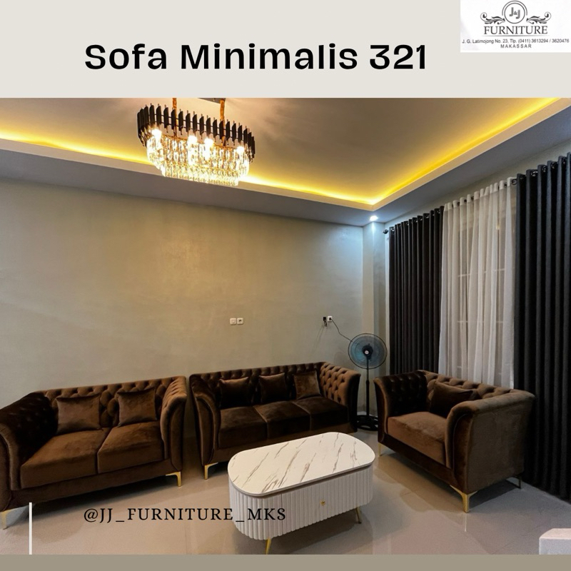 Sofa minimalis mewah 321 murah sofa makassar set