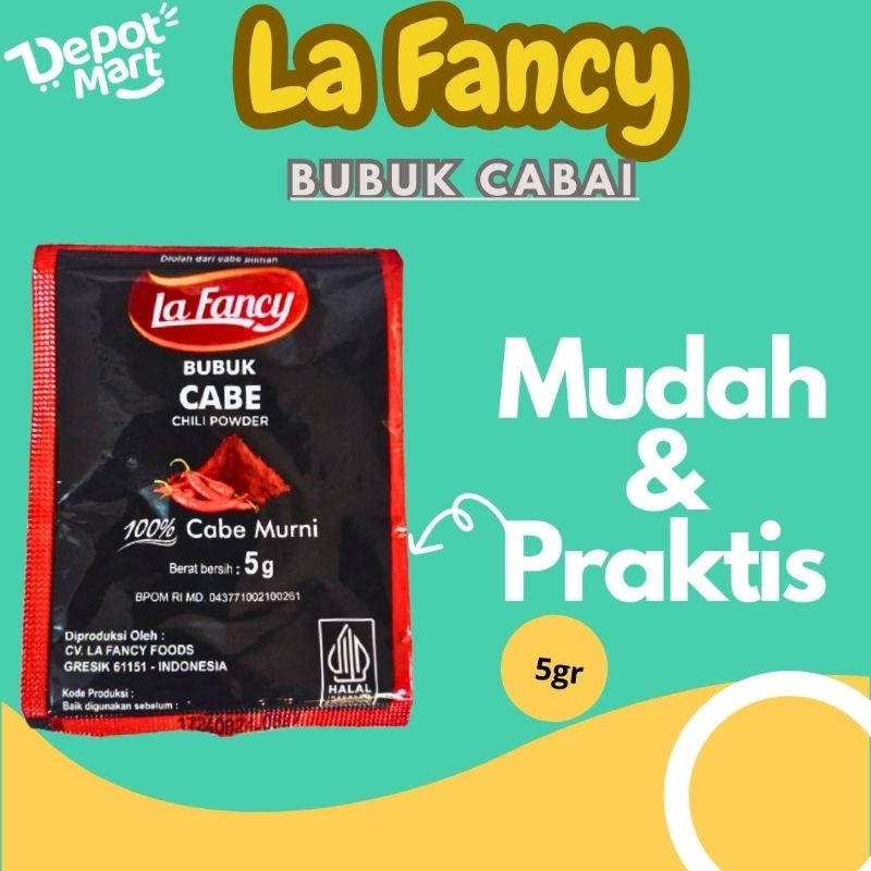 

La Fancy Foods Cabe Bubuk 5 g - Bumbu Rempah 100% Ori - Depot Mart