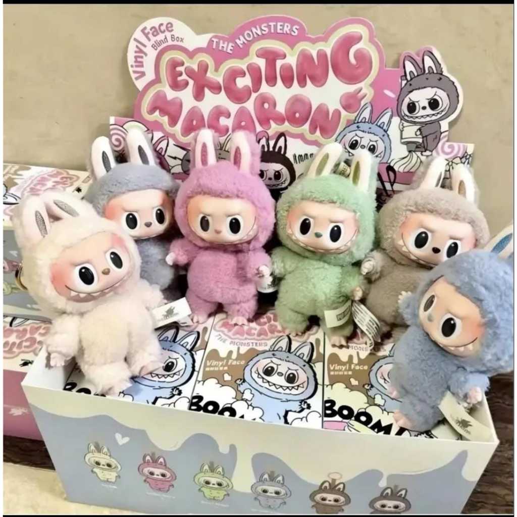 LABUBU The Monster Boneka Key Chain Exciting Macaron