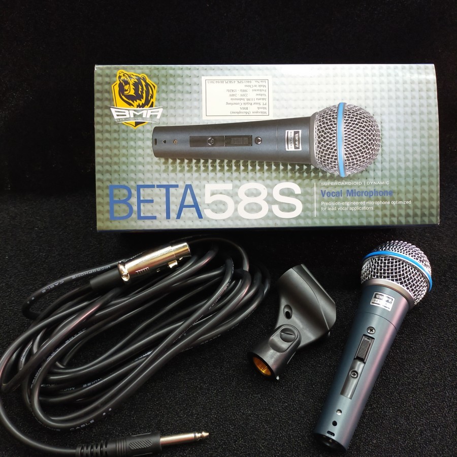 Microphone BMA Beta 58S Mic Kabel Vocal Beta 58 Microphone BMA ORI