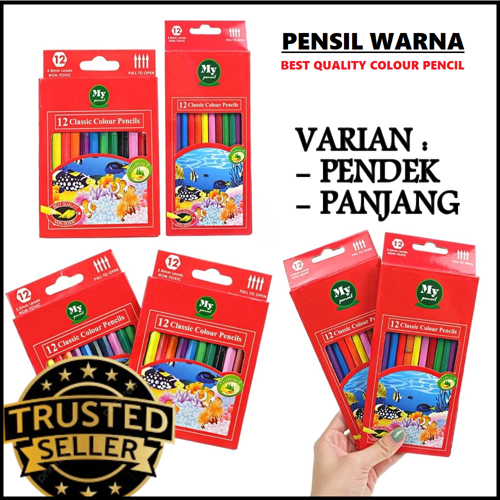 

pensil warna set 12 mewarnai anak colored pencils