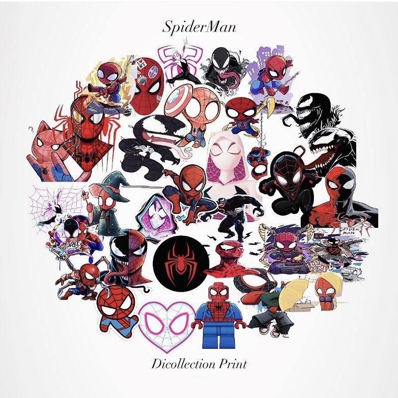 

Spiderman Sticker Packs 30+ Pcs Anti Air Bahan Vinyl | | Stiker Handphone / Ipad | Stiker Helm | Stiker Buku | Stiker Laptop