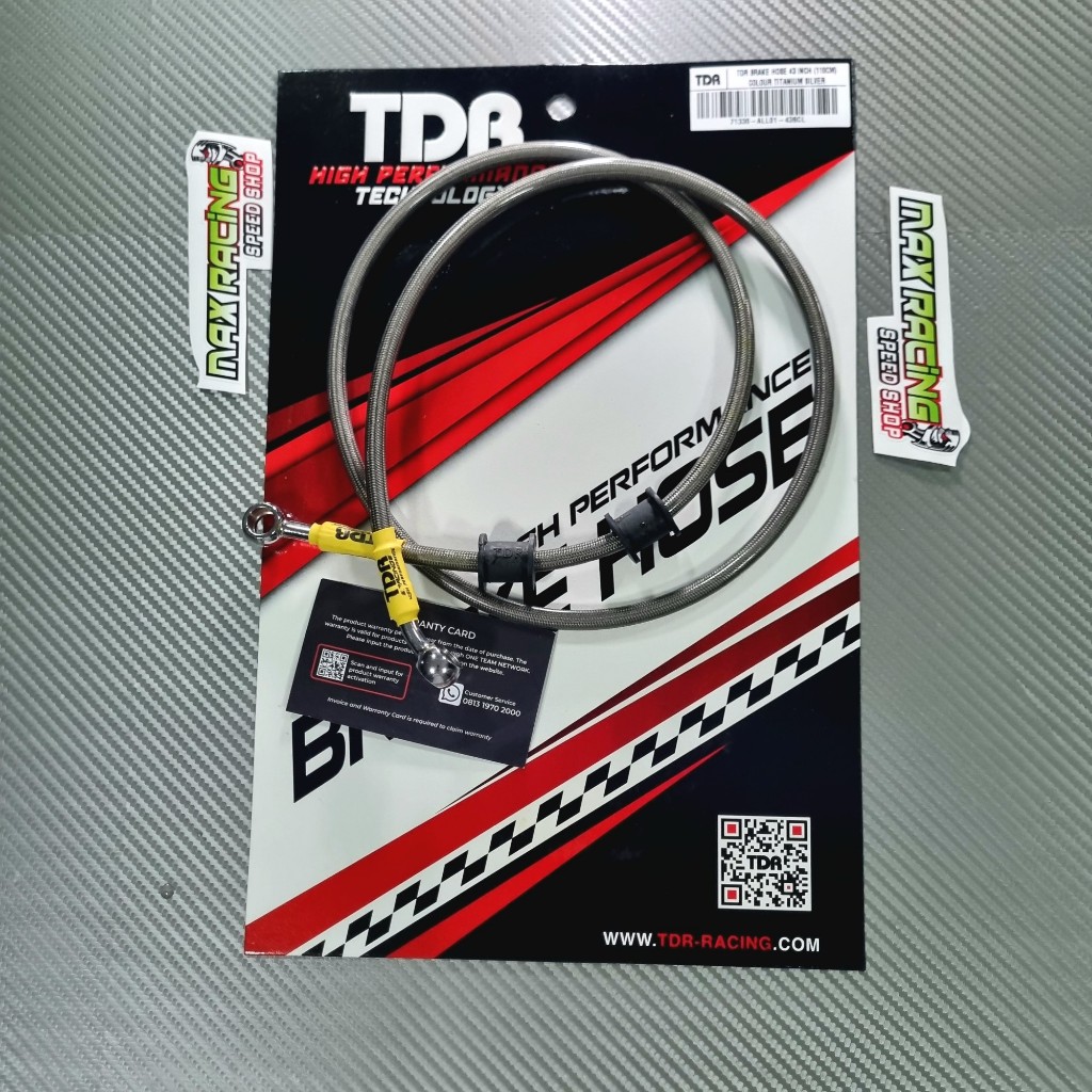 Selang Rem Depan TDR 110 CM Titanium Silver Nmax Non Abs