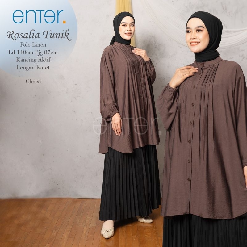 ROSALIA TUNIK JUMBO LD 140 4XL XXXXL BAHAN POLOLINEN BY ENTER ATASAN JUMBO POLOS