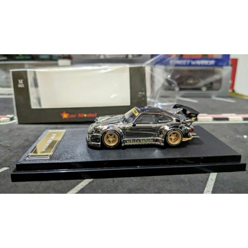 Diecast Star Model Porsche RWB 930 Black Chrome
