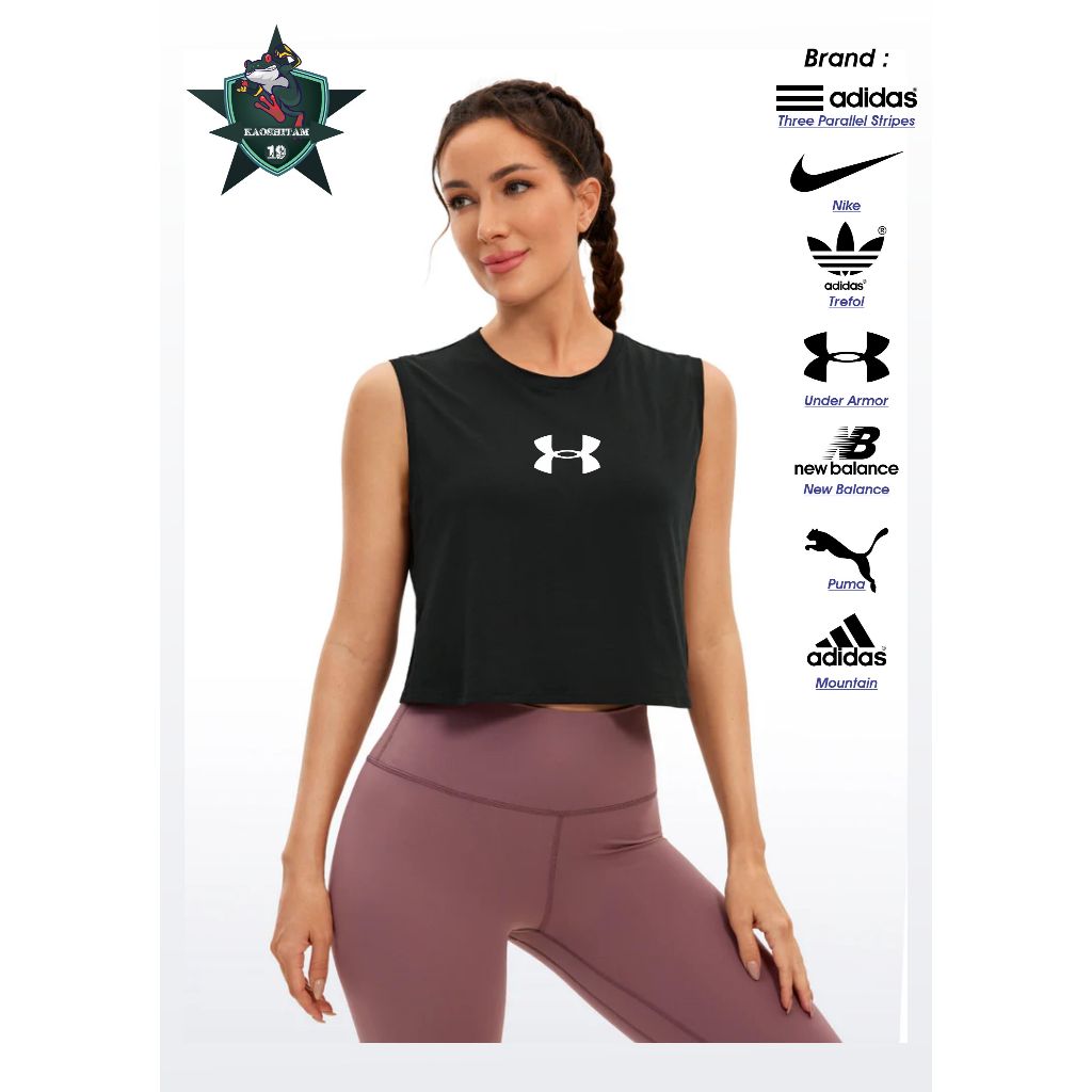 Tank Top kaos Olahraga Muscle Tee UNDER ARMOR Fitness Senam WANITA YOGA GYM FITNES DANCE ZUMBA DRY F