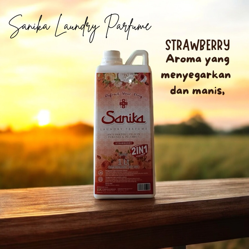 JERIGEN 1000 ML Sanika Parfume Laundry STRAWBERRY Pelicin Pewangi Pelembut Pakaian