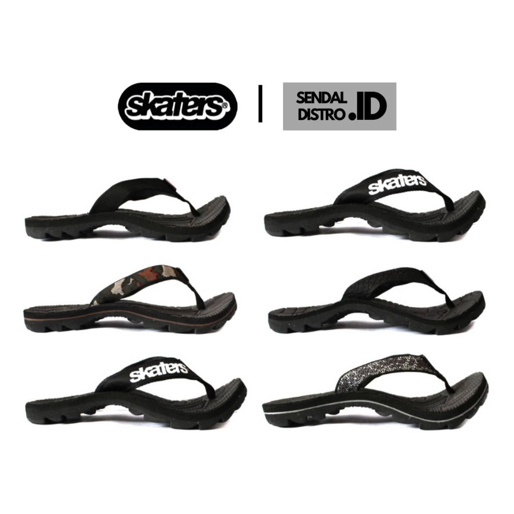 Sandal Pria Distro SKATERS Original sendal gunung jepit Keren Casual Hitam SKTSG-VAR