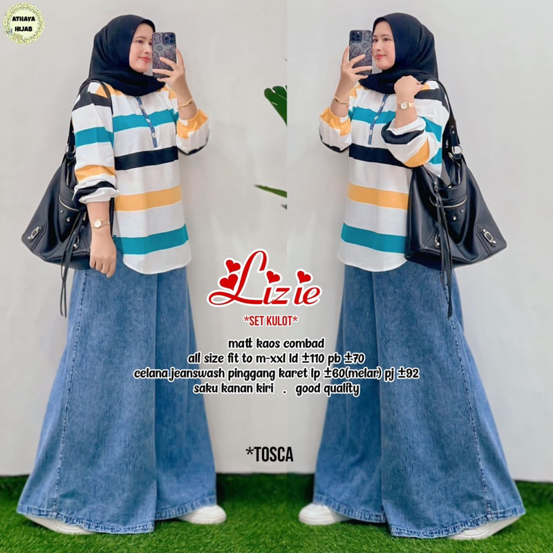 Setela Baju Wanita Kaos dan Celana Jeans Lizie Sintia Zalika Broklyn Cavelia Civoka Wonna Geisa Risk