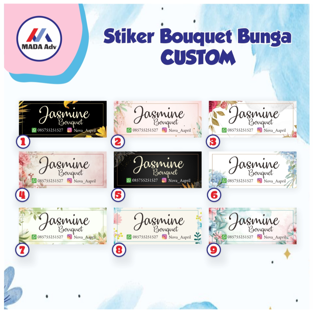 

Stiker Buket Custom // Stiker Bunga Persegi Panjang Custom // Bouquet Sticker / Stiker Buket