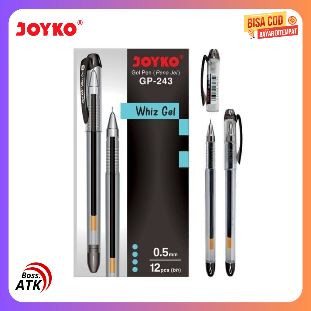 

Gel Pen Pulpen Pena Joyko GP-243 Whiz Gel 0.5 mm Harga 1 Pcs Pulpen