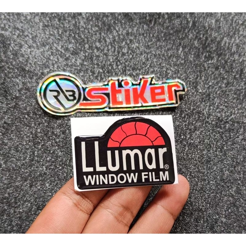 Emblem LLumar  window film kaca film mobil timbul lentur LLUMAR