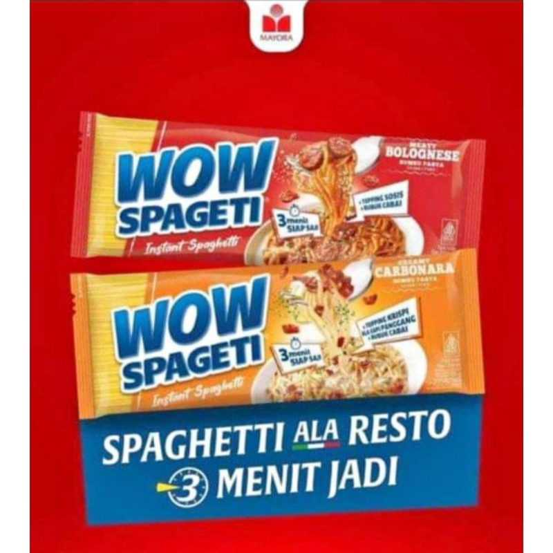 

WOW SPAGETI 100gr Ready Carbonara dan Bolognese