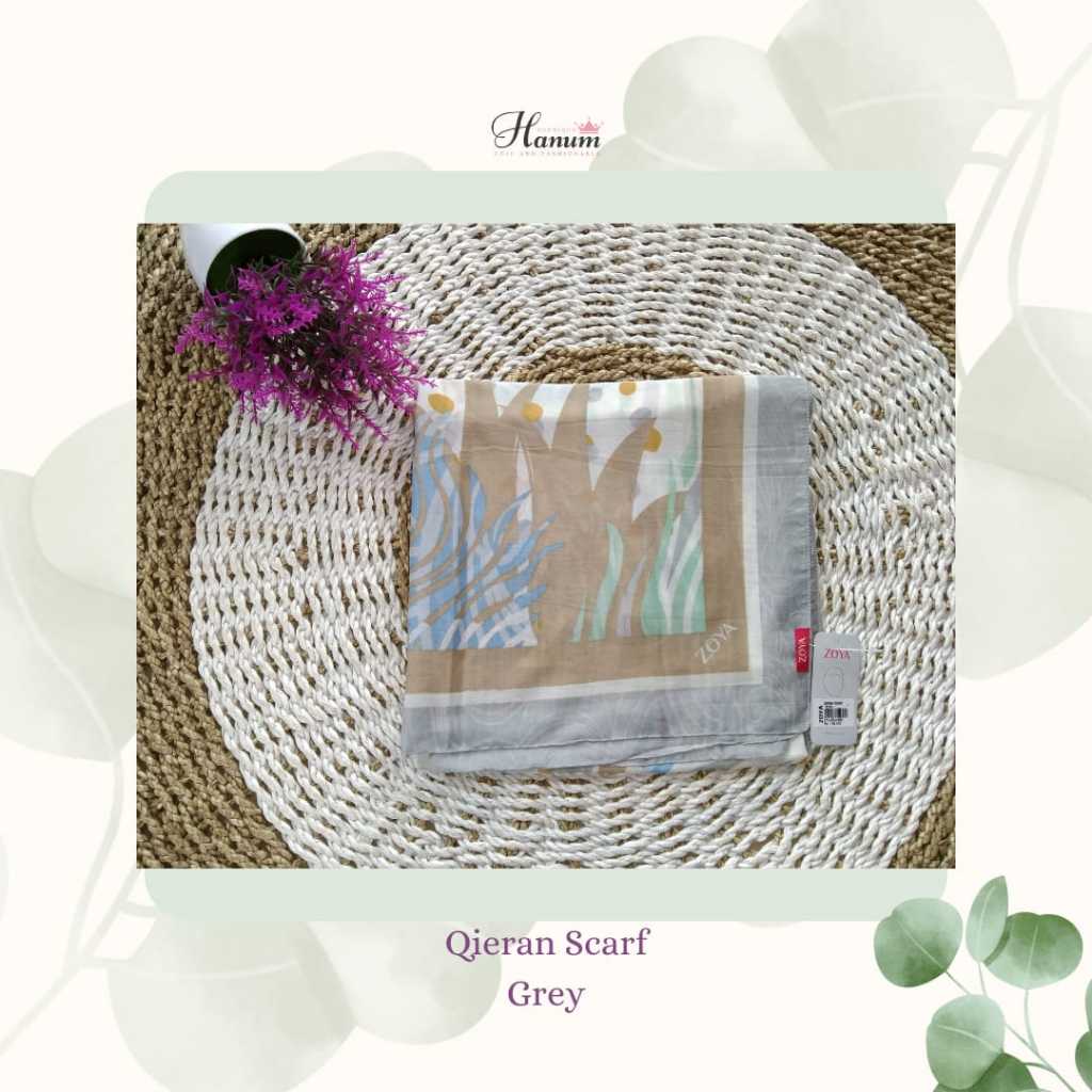 READY SIAP KIRIM | HB - HIJAB QIERAN SCARF | BY ZOYA 2024 | HIJAB VOAL SEGIEMPAT MOTIF 115 CM READY 