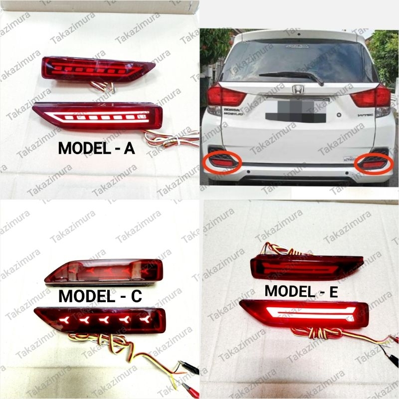 Lampu Reflektor Bemper Belakang LED Mobil Honda Mobilio 2014 2015 2016 2017 2018 2019 2020 2021