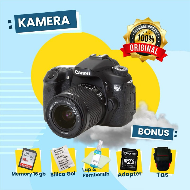 Canon 70D Body Only Kit Second Kamera DSLR Murah Bekas Normal Siap Pakai + GARANSI