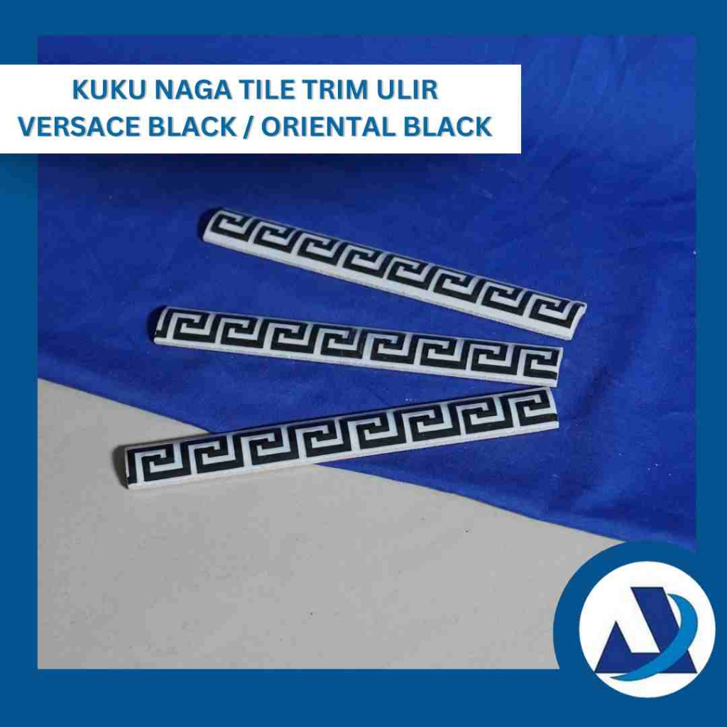 Kuku Macan List Dinding Keramik Tile Trim 20 cm Versace Black