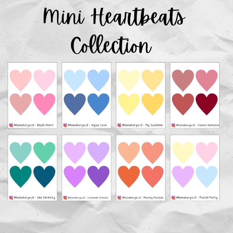 

Mini Heartbeats Collection Sticker | stiker bentuk love bentuk hati heart shape deco journaling scrapbook chromo aesthetic