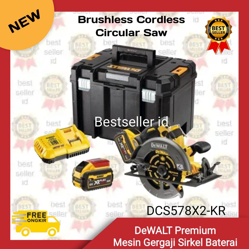 DeWALT DCS578X2 Circular Saw Cordless 60V | Mesin Potong Kayu Baterai DCS 578X2