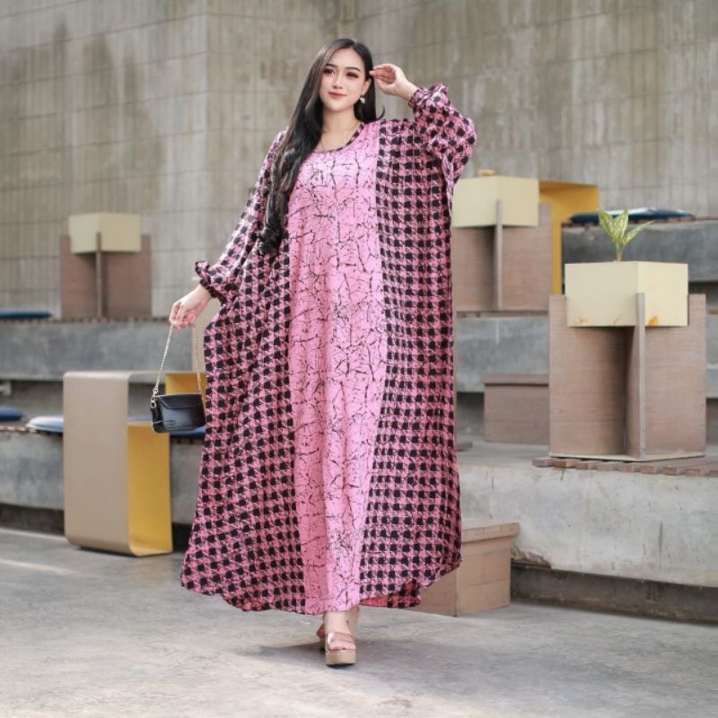 Kaftan Azizah Rayon Premium Dress Wanita Jumbo LD 170 - Gamis Kaftan Motif Azizah