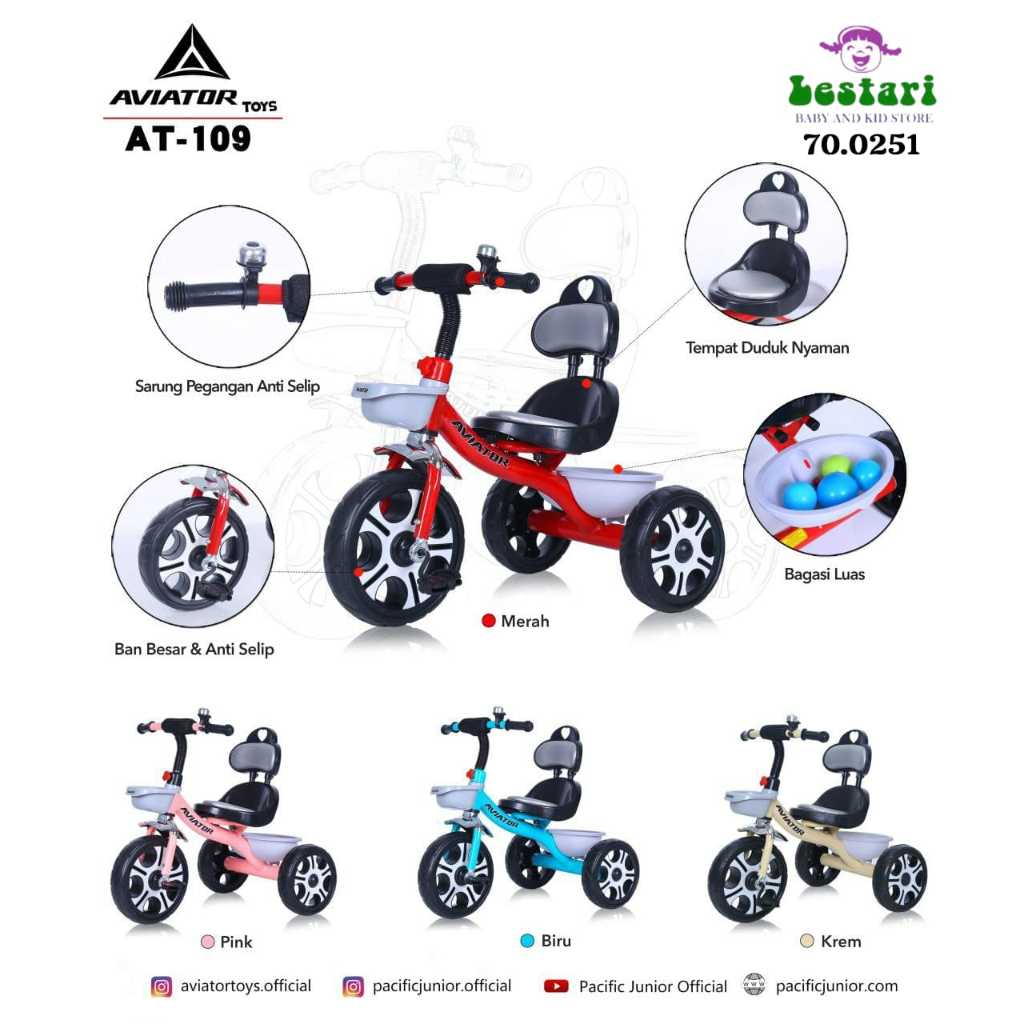 SEPEDA ANAK AVIATOR AT-109 RODA 3