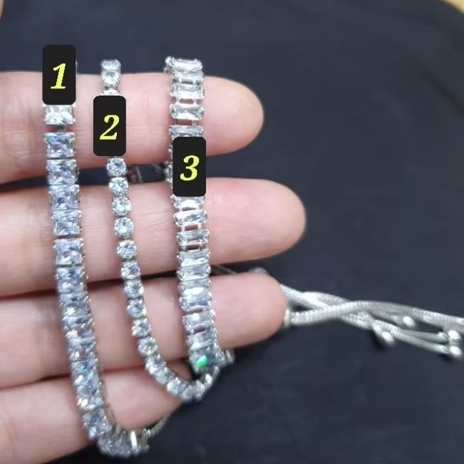 Gelang xuping model rantai serut putih iket putih