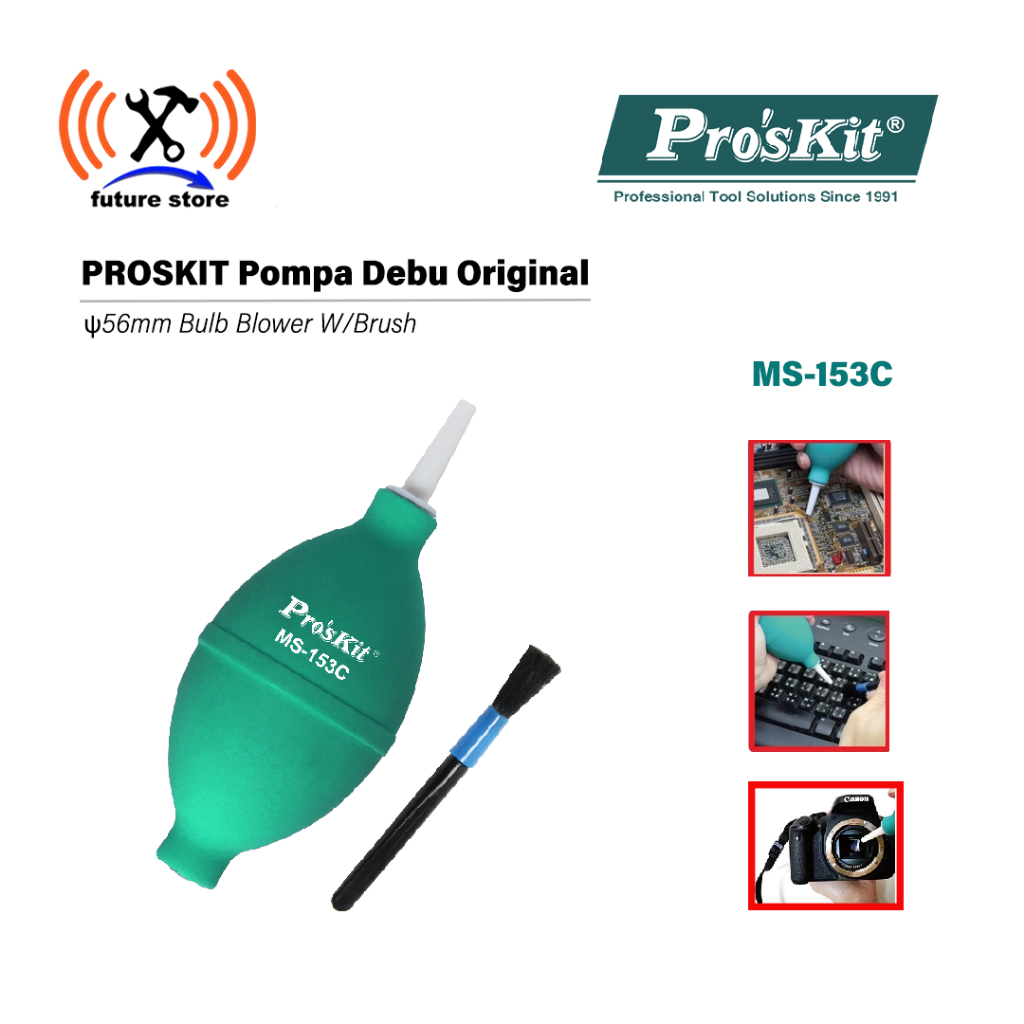 PROSKIT MS-153C Ponpa Debu - Blower Tangan - 56mm Bulb Blower W - Brush Original