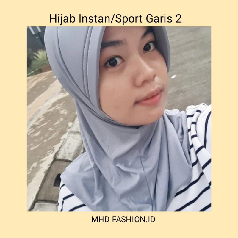 Mhd- Hijab Sport/Instan Kerudung Sport Garis 2 by Snada