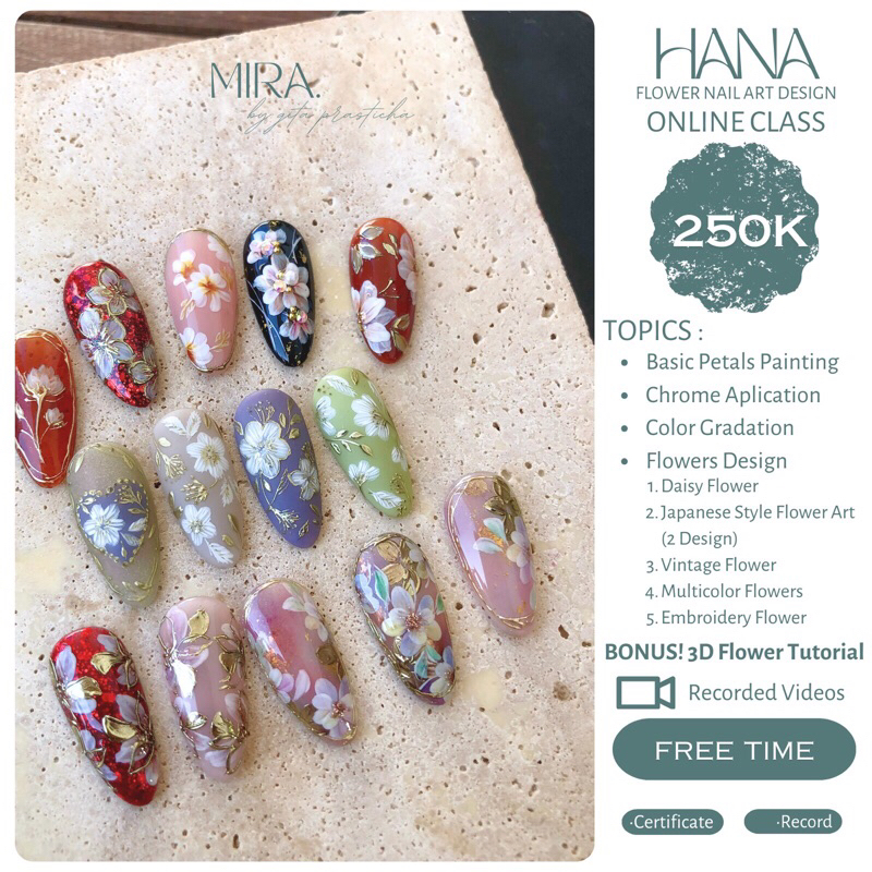 Flowers Nail Art Design course / Kursus Nail Art Desain Bunga