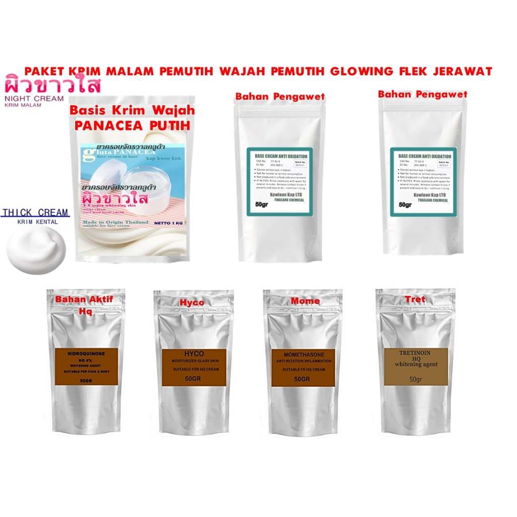 PAKET RACIK PANACEA KRIM MALAM NIGHT CREAM KRIM GLOW FLEK PEMUTIH JERAWAT WAJAH FLEK MEREK PANACEA T