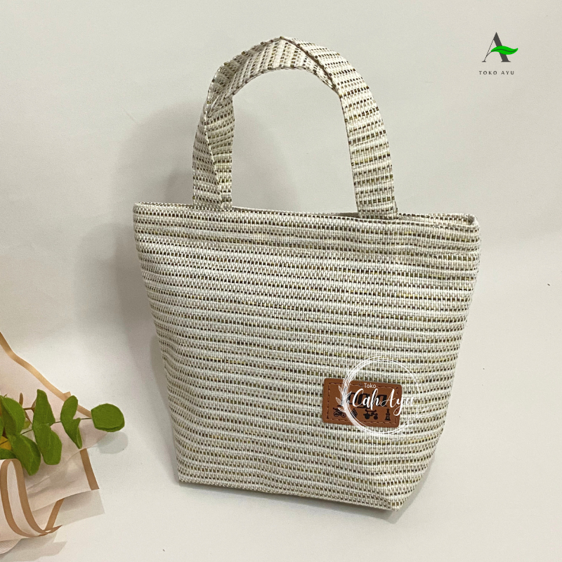 Handbag Goni Motif kecil - Tas Handbag tenun MINI - Tas Jinjing Mukena - Tas Tote tenun termurah