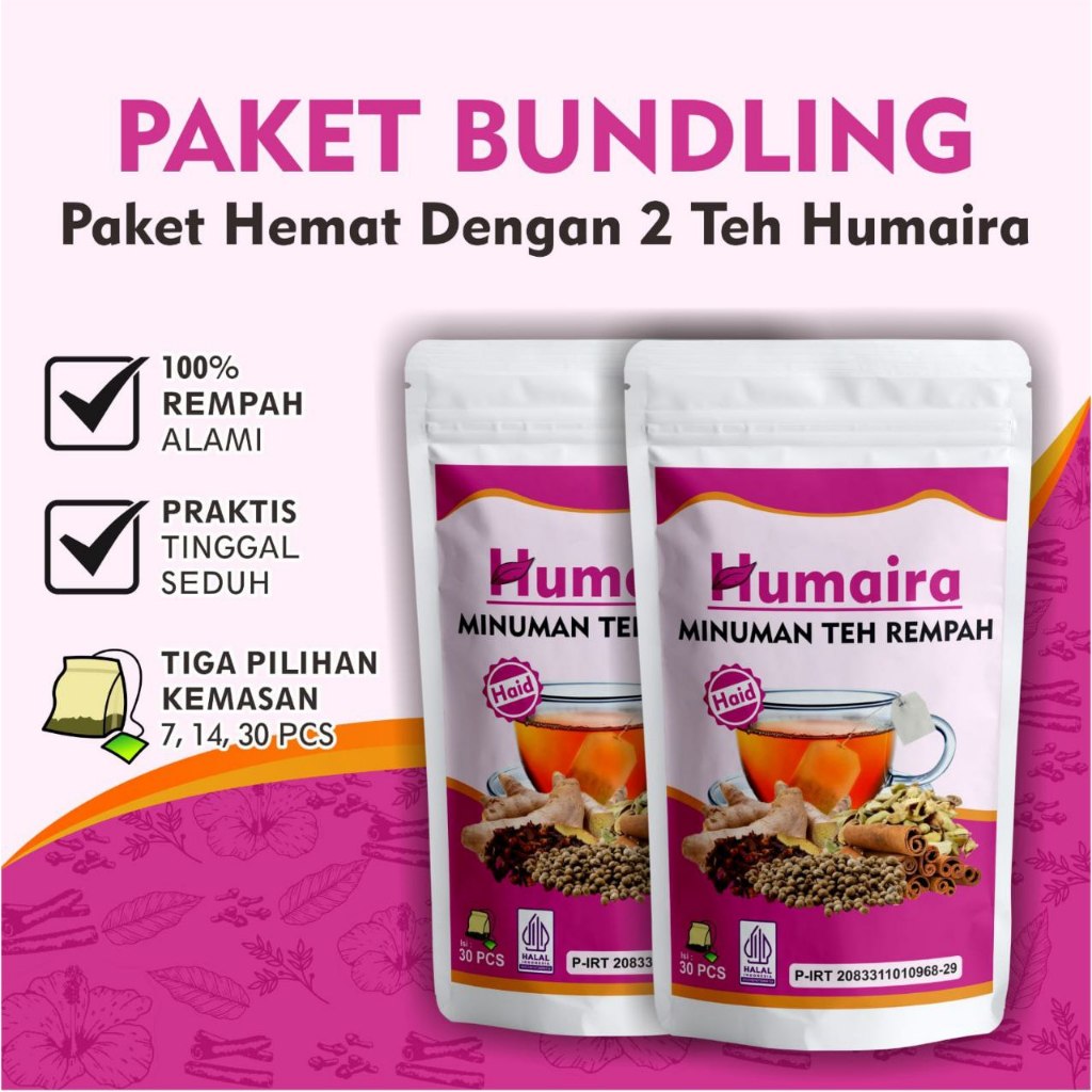 

Paket Budling 30pcs Minuman Teh Rempah Nyeri Haid Tidak Teratur Tinggal Seduh Herbal Alami