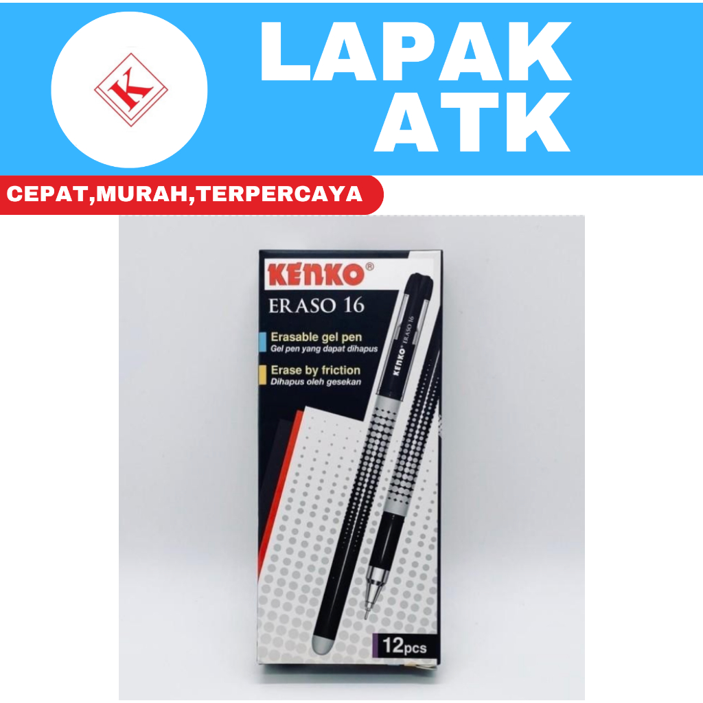 

Al KENKO Pulpen Gel Pen Eraso 16 BISA HAPUS (1PAK) ++