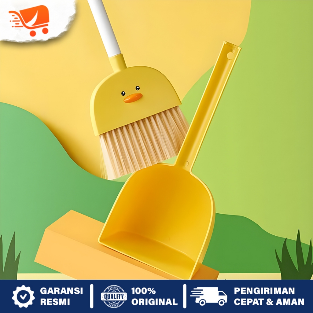 Sapu Lantai Mini Sapu Anak-Anak Sapu Cartoon Set Pengki Sekop Sampah Dustpan
