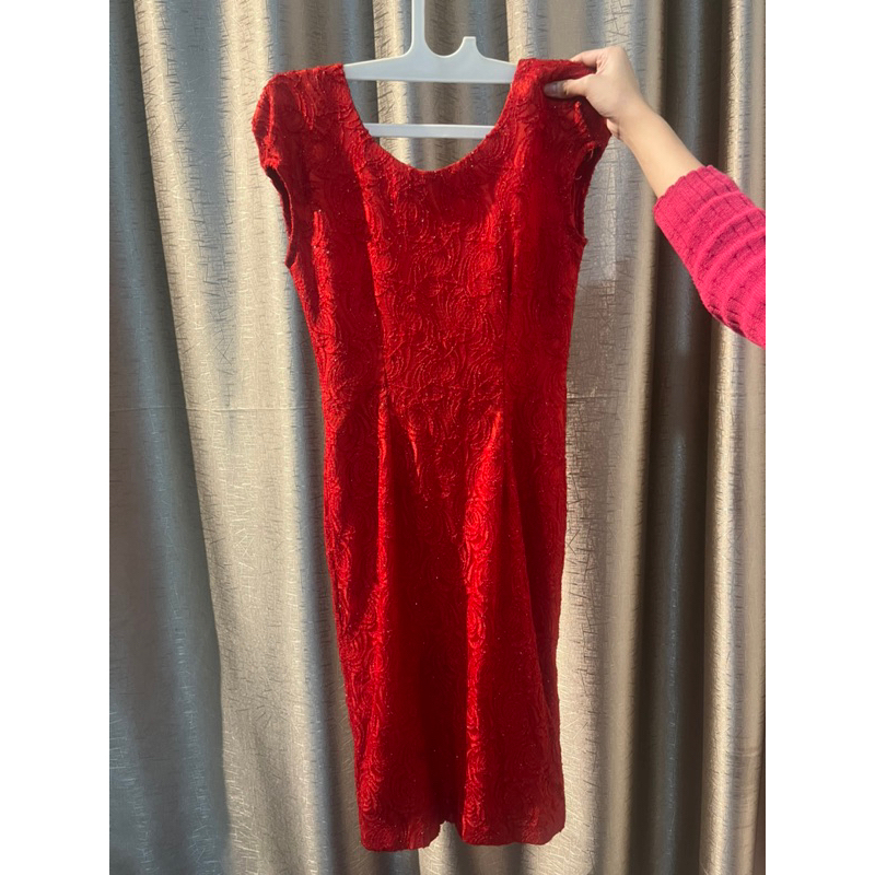 baju dress brokat wanita