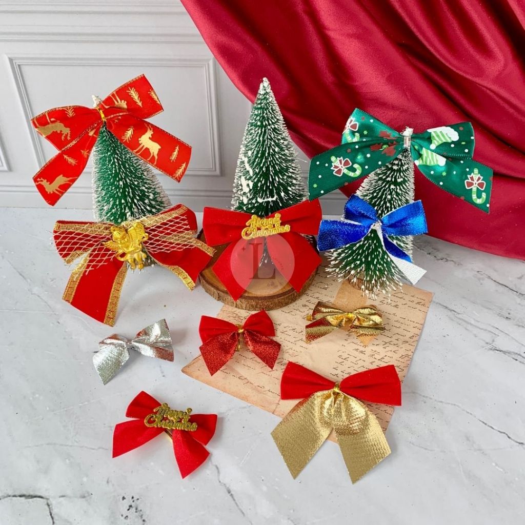 

DEKORASI PITA NATAL / GANTUNGAN AKSESORIS HAMPERS NATAL / PITA SOUVENIR CHRISTMAS