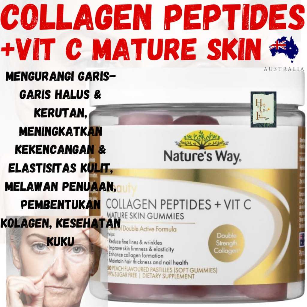Nature's Way Beauty Collagen Peptides + Vit C Mature Skin 50 Gummies