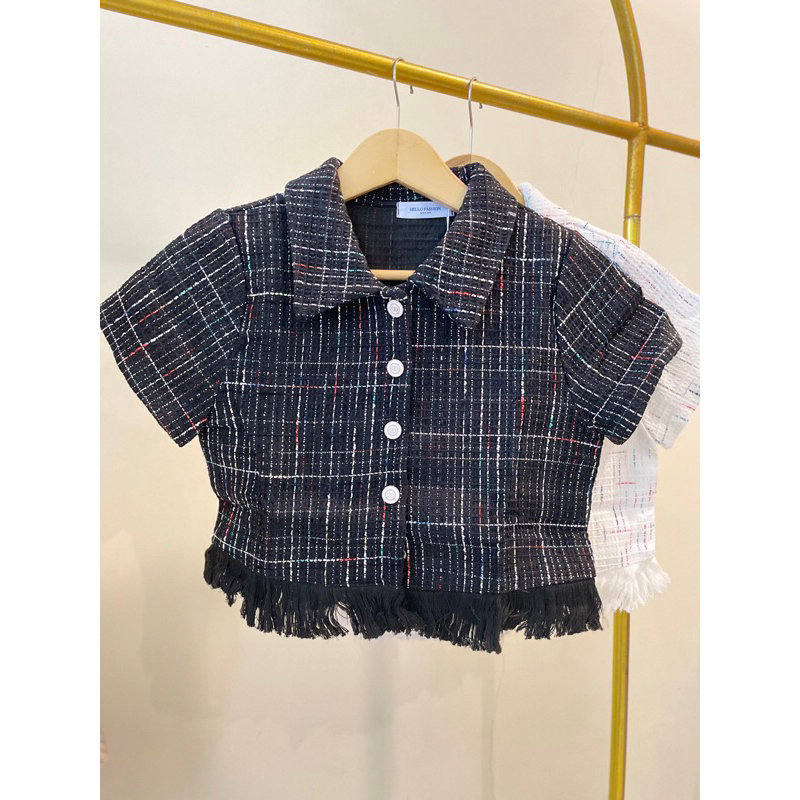 Ready Stok  atasan Hello / atasan Tweed / blazer tweed