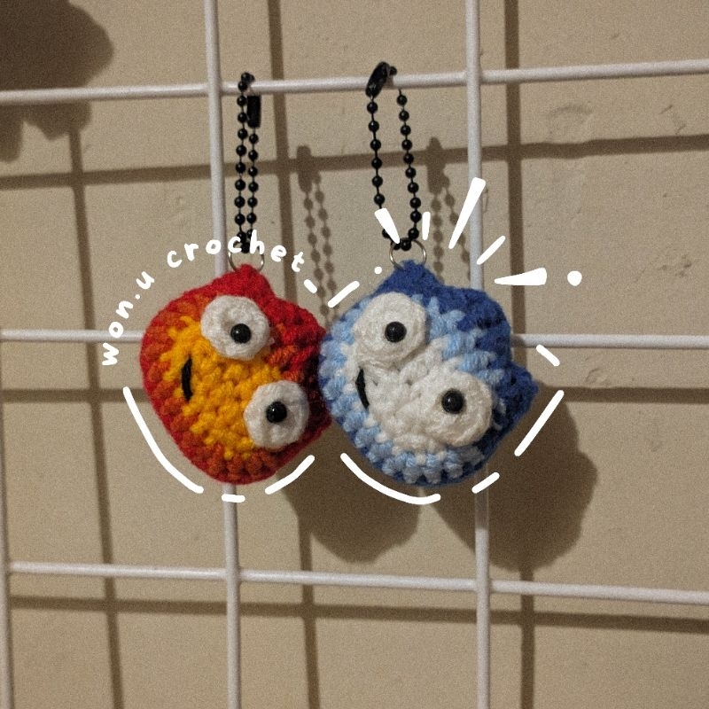 crochet calcifer| gantungan kunci rajut calcifer| howl moving castle