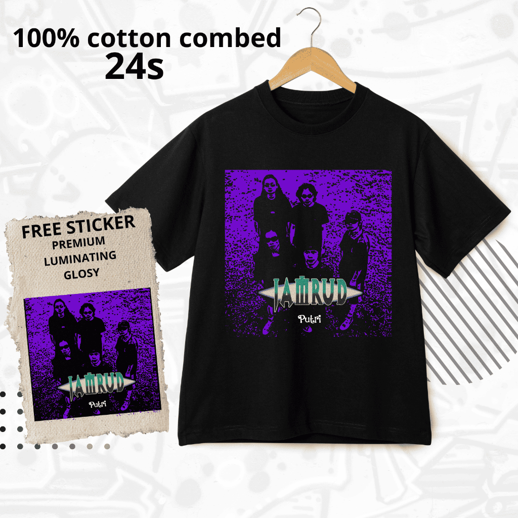 kaos, Jambrud putri, bahan cotton combed knitto 24s sablon DTF grade A custom Pendek Oblong Dewasa T