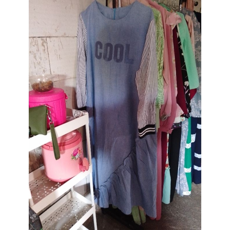 gamis denim preloved