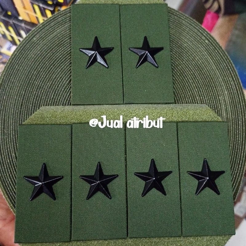 Pangkat baju PDL TNI AD AL AU Bintang 1 2 3 PATI Brigjen Mayjen Letjen bahan LOGAM