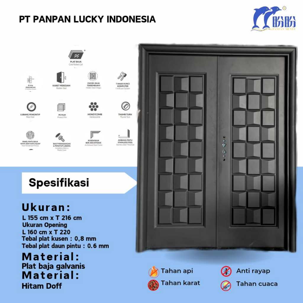 PINTU BAJA PANPAN/PINTU DOUBLE UTAMA/PINTU UTAMA RUMAH